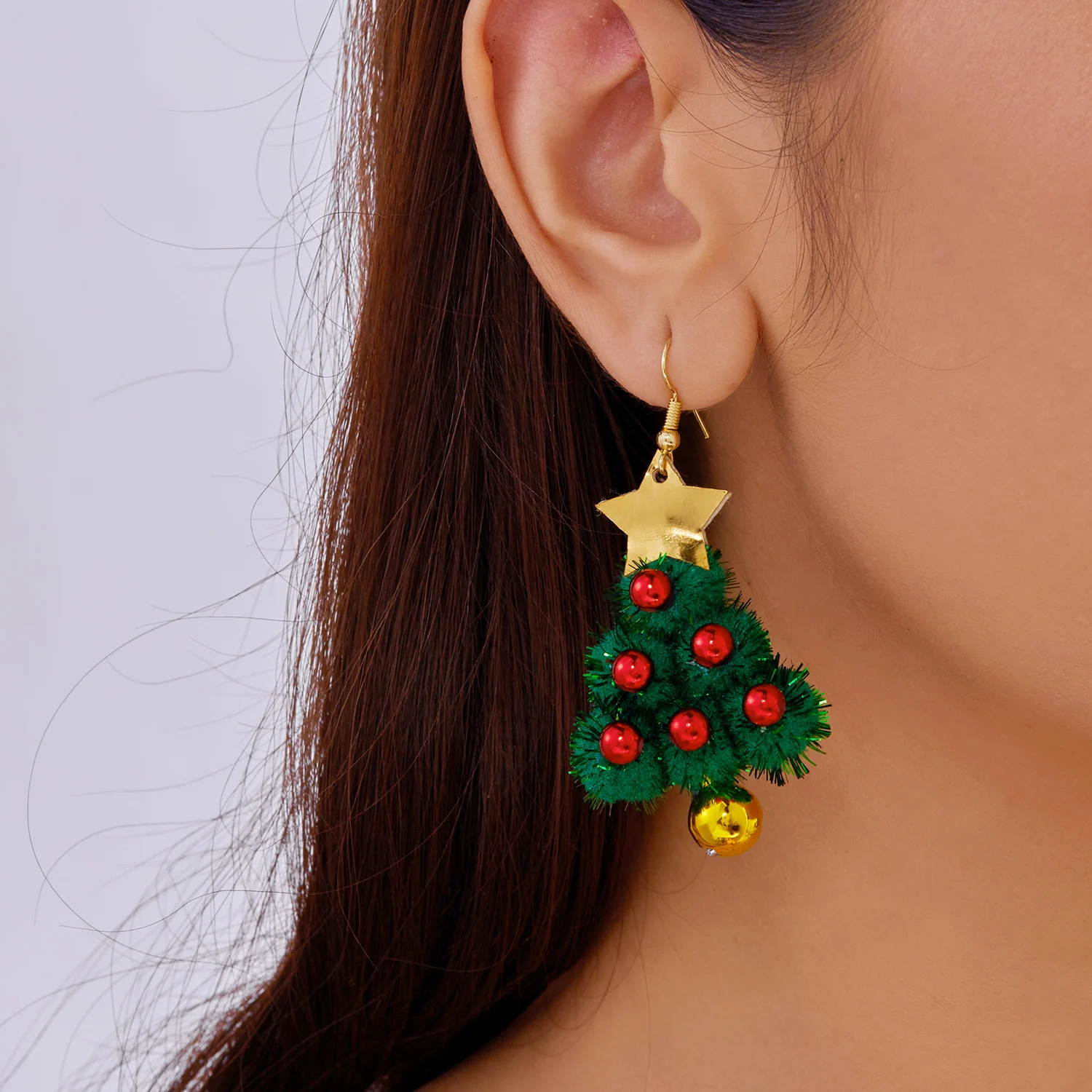 Kreative Grüne Farbe Weihnachten Girlande Bogen Glocke Anhänger Ohrringe für Frauen Mode Weihnachten Baum Ohrringe Neue Jahr Ohr Schmuck Geschenk – Detail 23