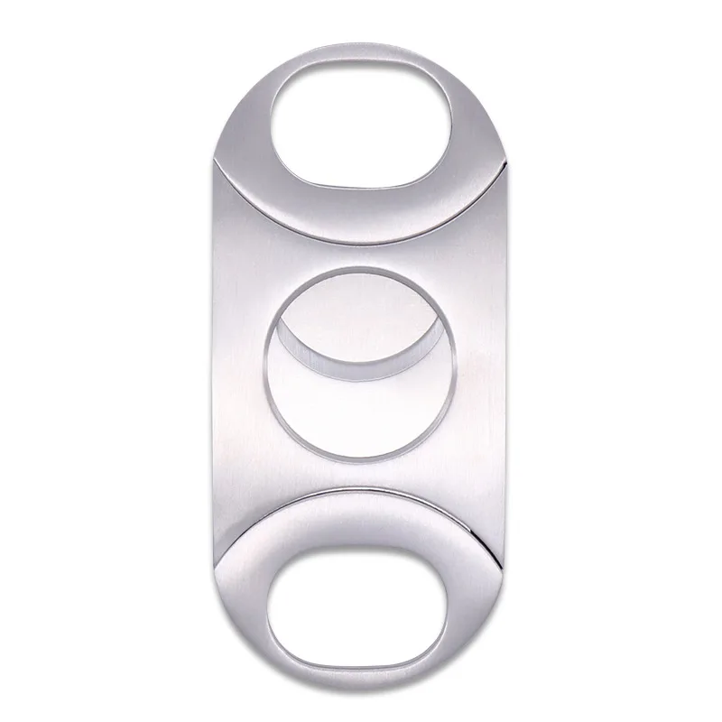 1PCS All Stainless Steel Cigar Cutting Tool Metal Kitchen Kit Sliver Color Zigarre Cigarette Knife Accessories