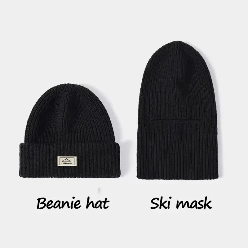 Multi Purpose Ski Mask Balaclava 2In1 Knitted Beanie For Men Winter Tactical Cycling Full Face Hat With Built In Ear Protection