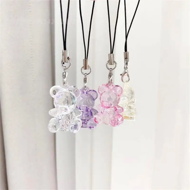 1/2/3SETS Crystal Mobile Phone Chain Fashion Cute Earphone Pendant Telephone And Communication Bear Phone Lanyard