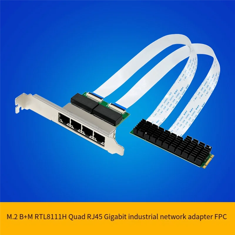 

Daily Sale Gigabit Network Card NIC M.2 B+M Key 4 Port Gigabit Industrial Ethernet NIC Ethernet LAN Adapter For PC
