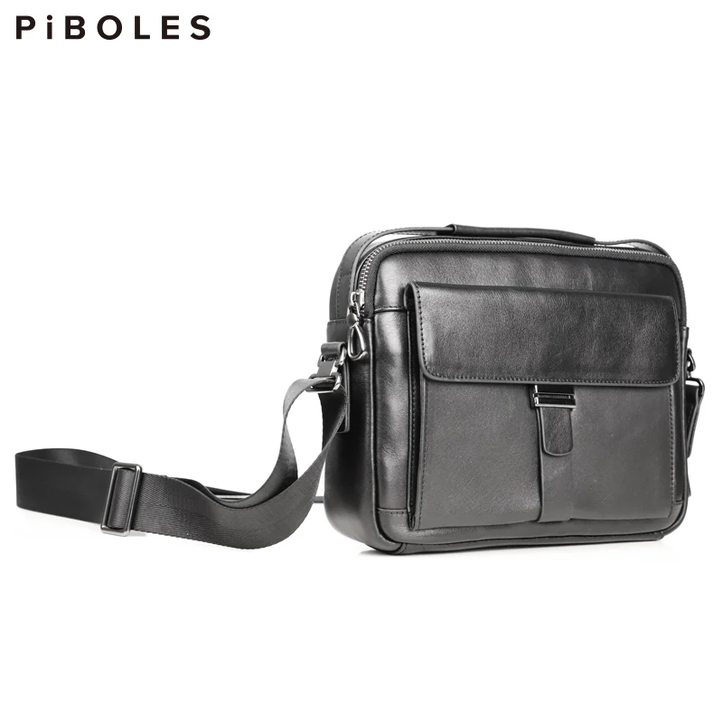 

Men's Leather Shoulder Bag Casual Genuine Leather Male Crossbody Shoulder Bags Black Soft Leather Sling Bag Handbag