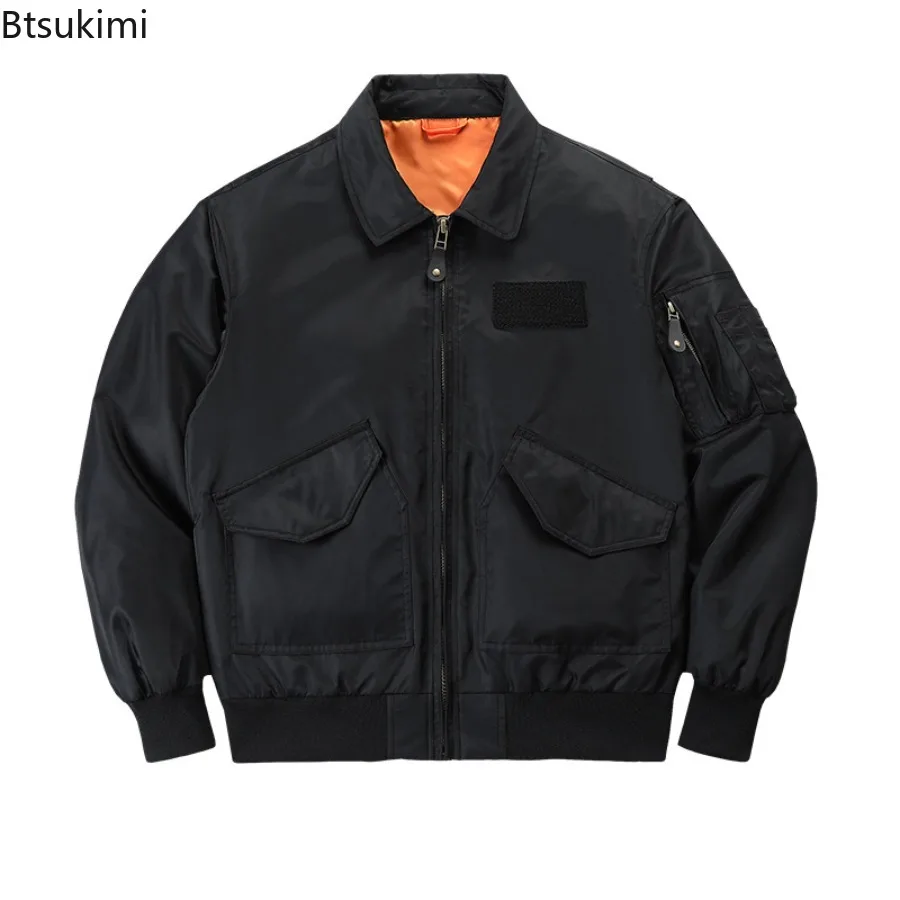 Spring Autumn New Men's Vintage Bomber Jackets Stand Collar Zipper Pockets Men Casual Thin Coats Fashion Pilot Windbreak Jackets