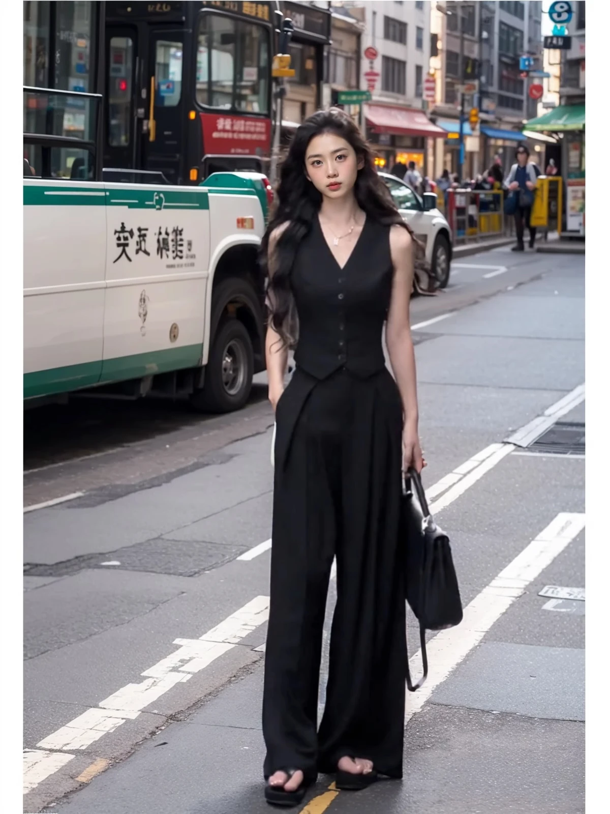 طقم بدلة تنحيف صيفية للسيدات من Faionable Street Sle مع سترة وسراويل واسعة الساق مكونة من قطعتين بأزرار لأعلى على شكل حرف V Ne