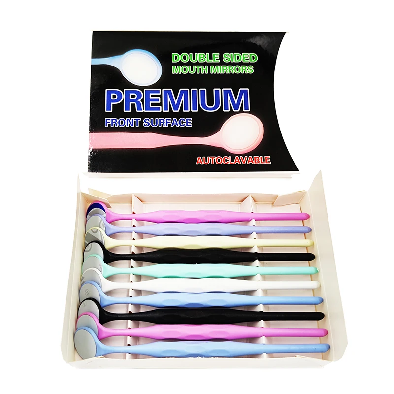 10PCS Dentistry Autoclavable Double Sided Mouth Mirrors Premium Front Surface Reflector Oral Exam Tooth Disinfectable Instrument