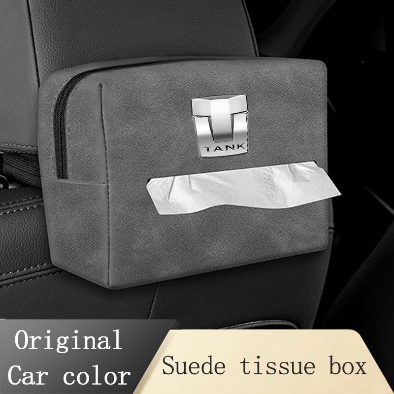 

Car Suede Tissue Bag Protector Cover For Tank 300 400 500 700 Car Seat Back Tissue Box Car Accessories Interior Accessories