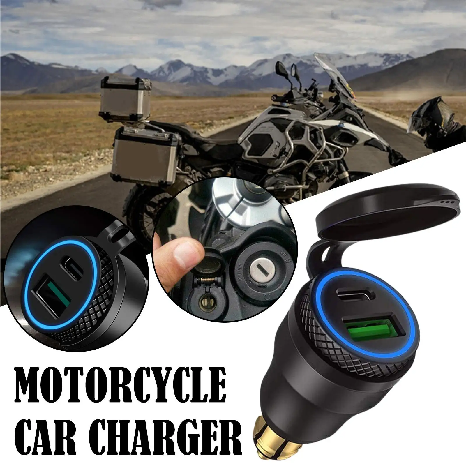 For BMW Ducati Motorcycles For Onboard Charging Units In The US Aluminium USB Charger 30W PD Type-C QC 3.0 Quick Charger