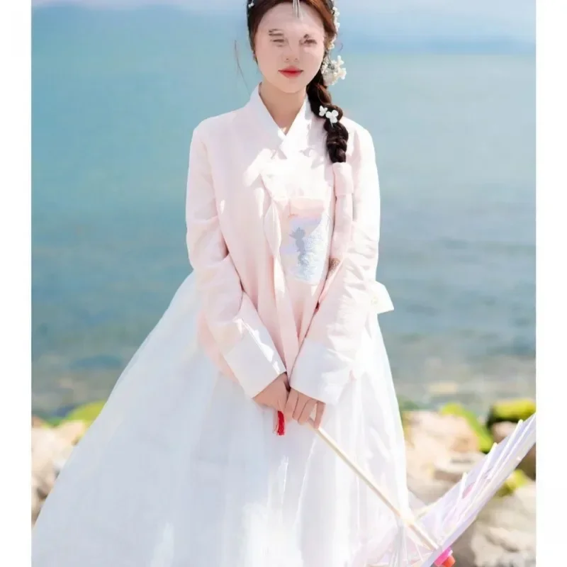 High Quality |Yanji Hanbok Korean New Gao Ding Court Costume Performance Stage Daily