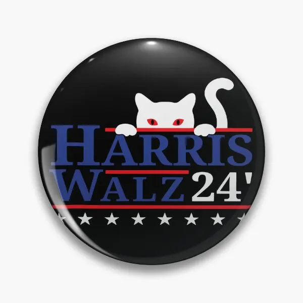 Harris Walz Cat  Soft Button Pin Lover Cute Creative Metal Hat Badge Lapel Pin Jewelry Women Clothes Brooch Funny Collar Fashion