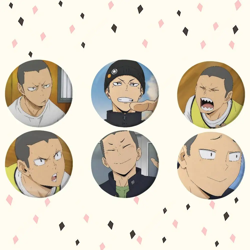 Anime Tanaka Ryunosuke Runde Laser-Brosche Cartoon-Anstecknadel Kleidung Rucksack Accessoires Revers-Abzeichen