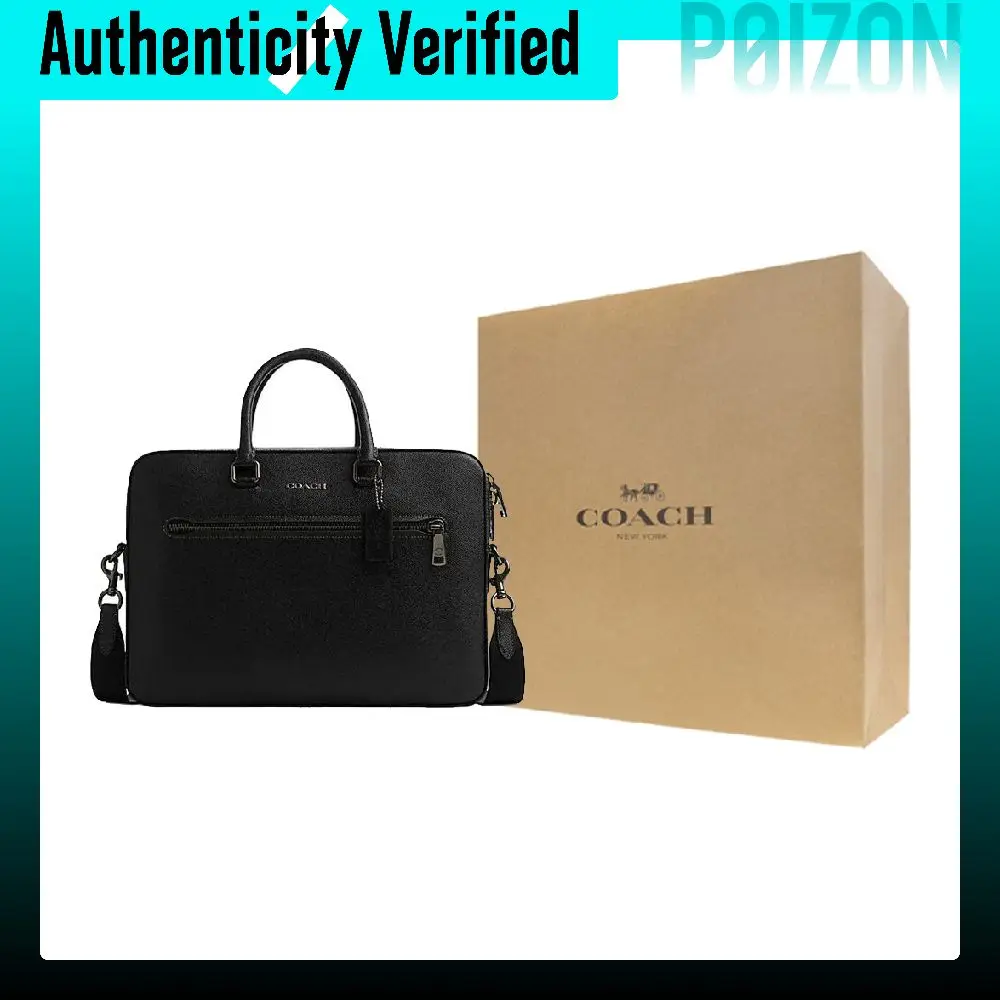 COACH ETHAN Cow Leather Portable One Shoulder Crossbody Briefcase Large Men's Black CR271-QBBK
