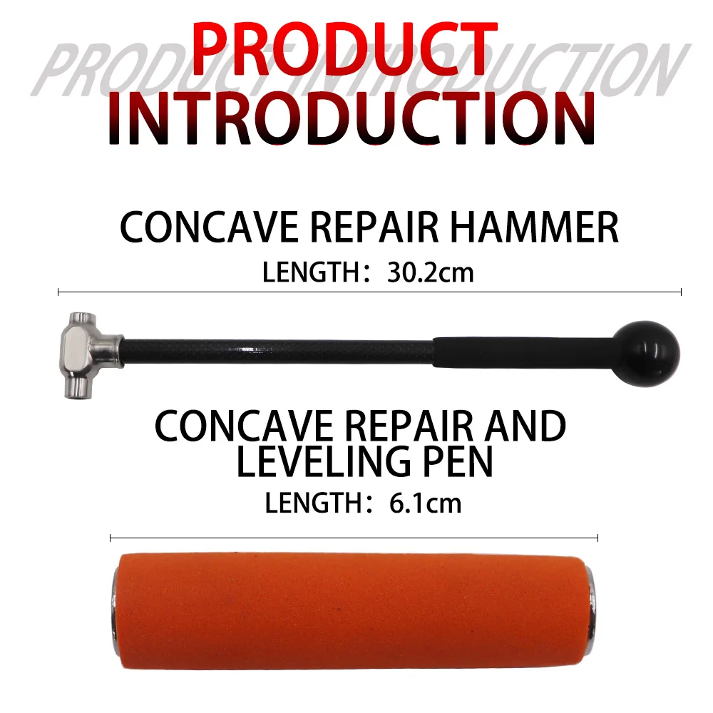 PDR Flat Knock Down Hammer Set Carbon Fiber Dent Tapping Hammer Leveling Pen