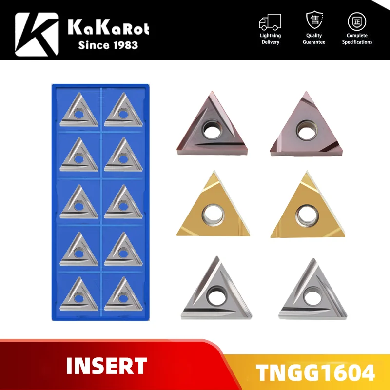 KaKarot Precision Grinding Insert TNGG160402 TNGG160404R-C L-C R-2G External Turning Tools For Steel Metal TNMG Turning Tools