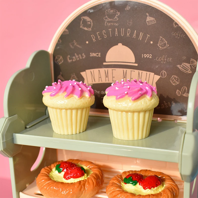 ドールハウスミニチュアケーキデザートビスケットトレイフォークモデルキッチン食器食品装飾おもちゃドールハウスアクセサリー