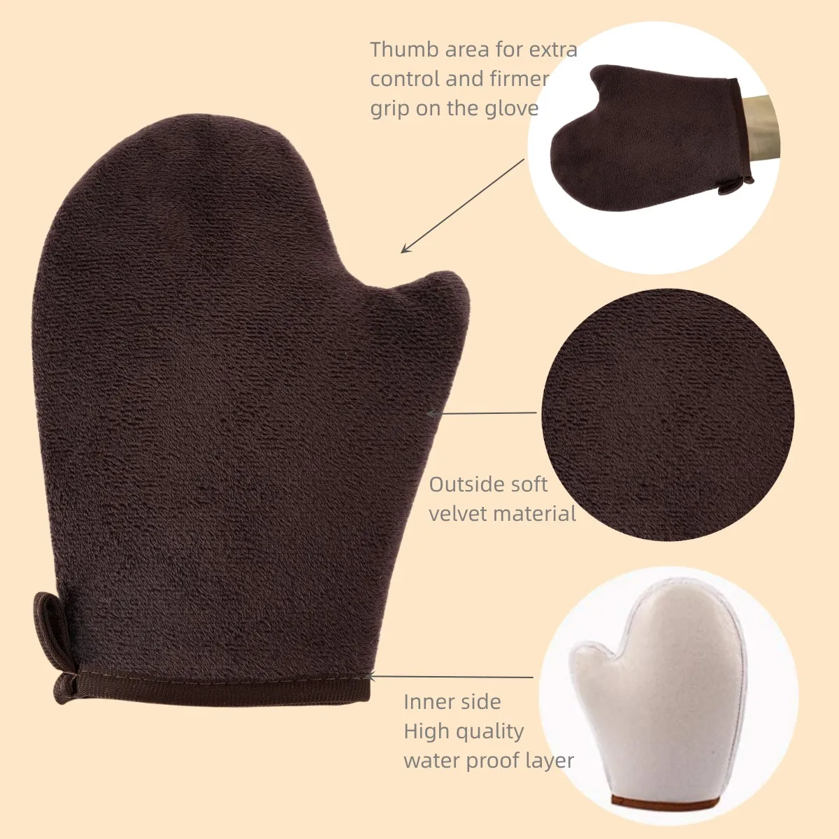 مجموعة أدوات تسمير البشرة بدون شمس مكونة من 3 أدوات توزيع قفازات دباغة ذاتية