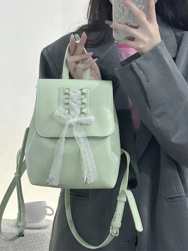 2024 Summer New Ballet Backpack Mint Green Small Fresh Backpack Female Cute Commuter Schoolbags