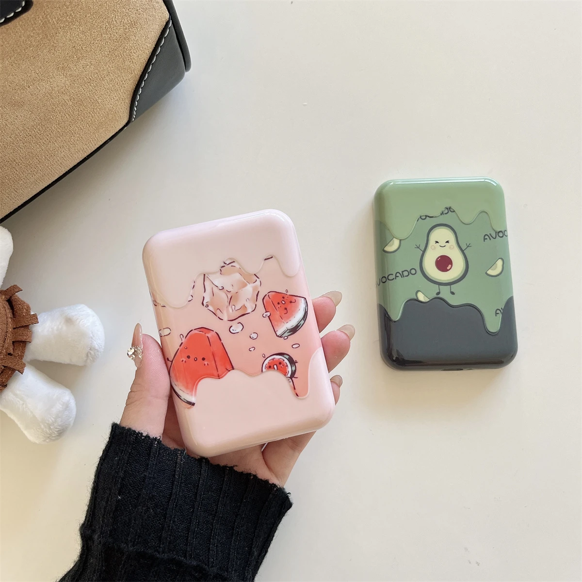 Avocado Watermelon Pattern Appearance Suitable for iphone Original external battery protection cover and charging treasure case