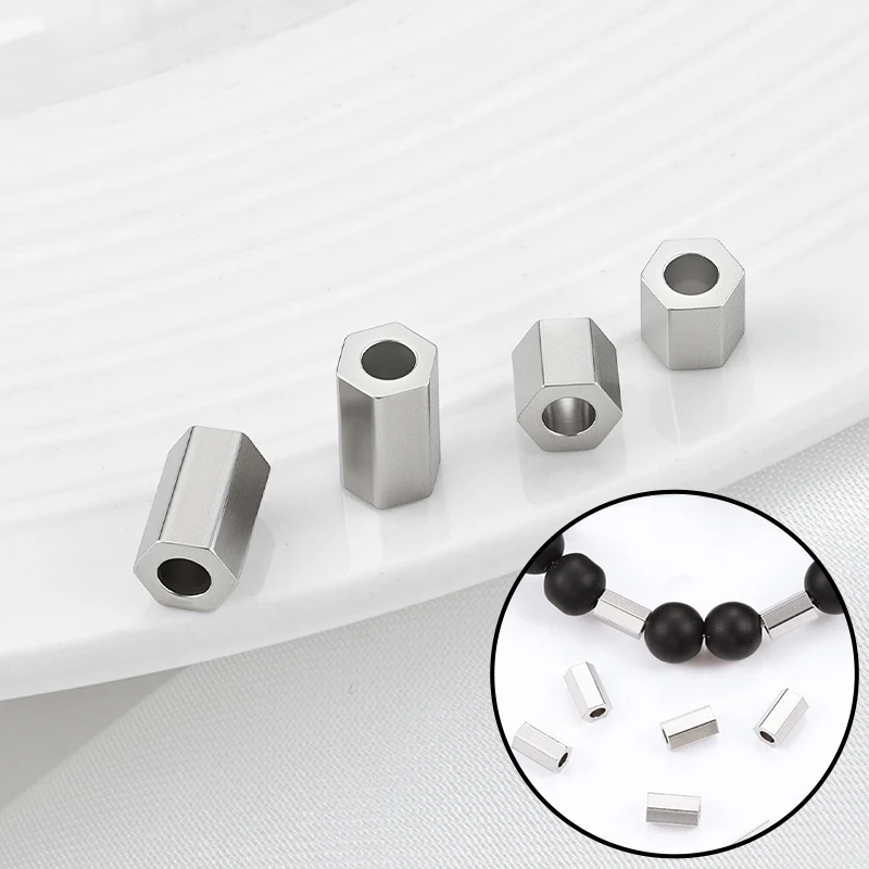 

20/50Pcs Stainless Steel Charms Square Loose Beads Material Spacer Beads for Jewelry Making Bracelet Necklace Accessories