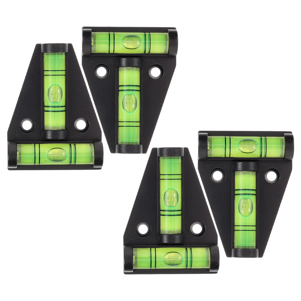 Nivel de burbuja magnético con orificios de instalación, compacto para Rv, remolque, autocaravana, impresora 3D, cámara, trípode, bloques de herramientas, 4 Uds.