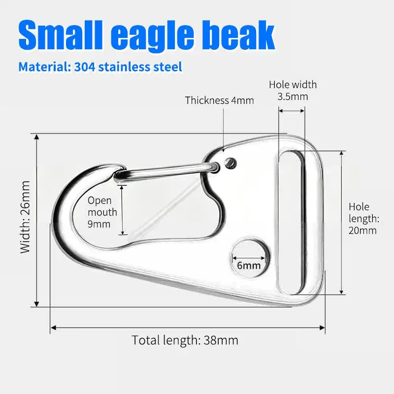 Picture 7: Stainless Steel Carabiner Eagle Mouth Snap Hook 1 3 PCS Outdoor Climbing Rope Buckle Secure Lock