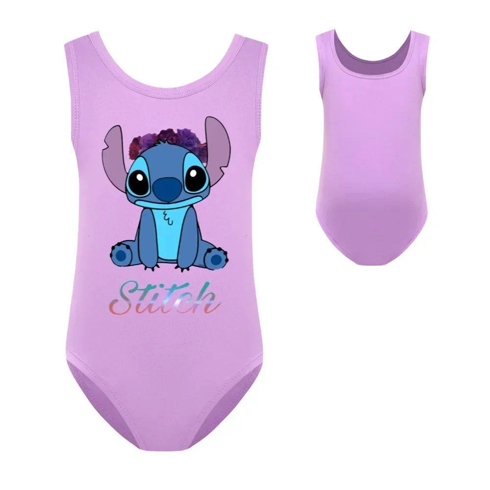 HOT Disney Cute Cartoon Stitch Girls Fashion Casual Versatile Cartoon Swimsuit Children\'s Clothes Children\'s Swimsuit