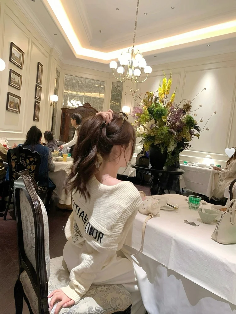 

High-Definition Embroidery Sweater Jacket Naval Collar Knitted Open Cardigan Heavy Embroidery Rhombus Pattern Casual Style Wo...