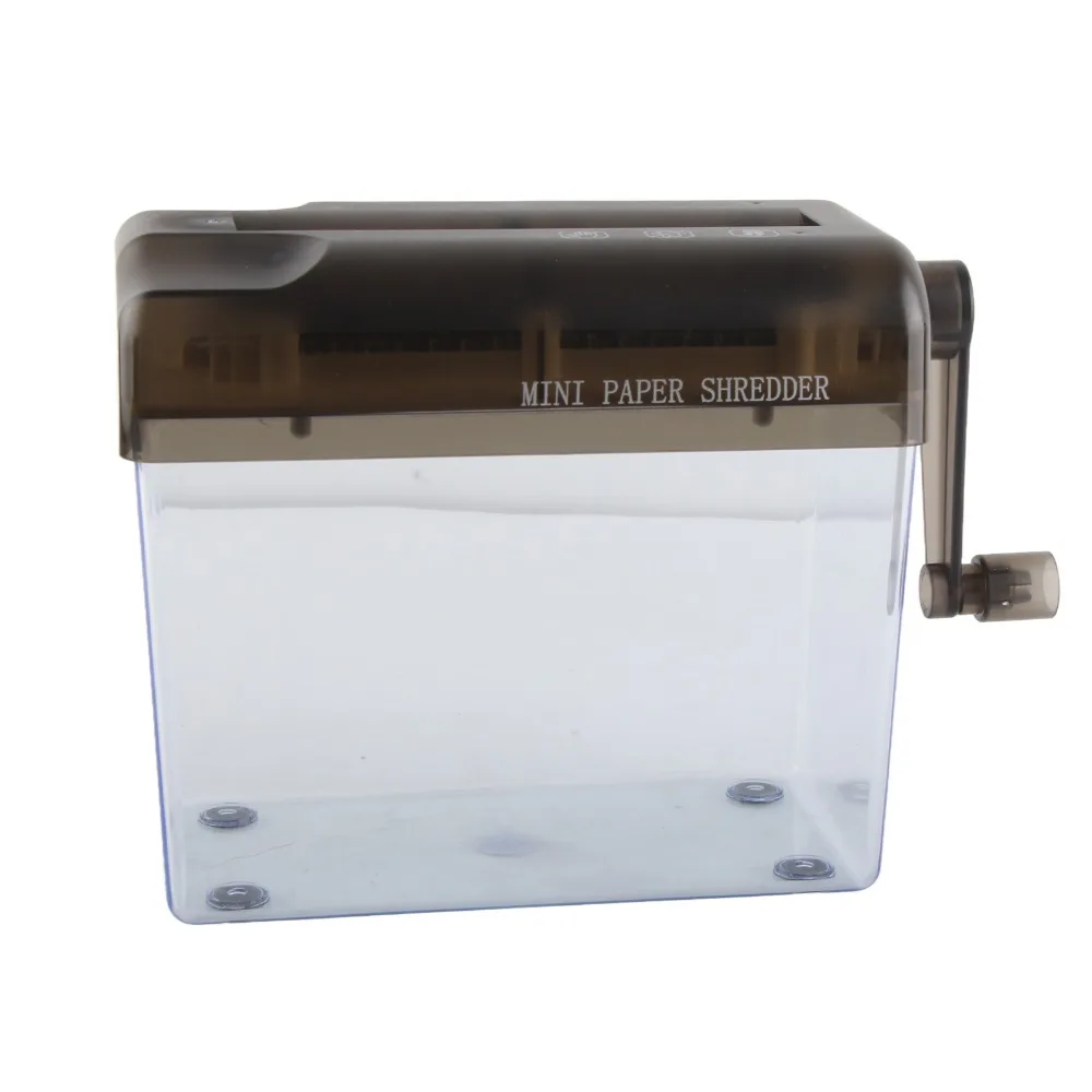 Manual ABS Manual Paper Shredder Black 15*14cm Mini Hand Shredder Portable Paper Cutter For Home