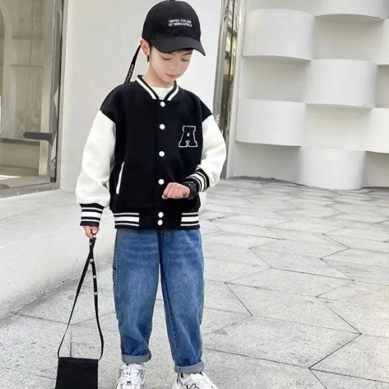 New Boys Girls Cool Jeans Spring And Autumn Trousers  Korea Style Concise Casual Loose Pants Children\'s Clothing Summer Pants