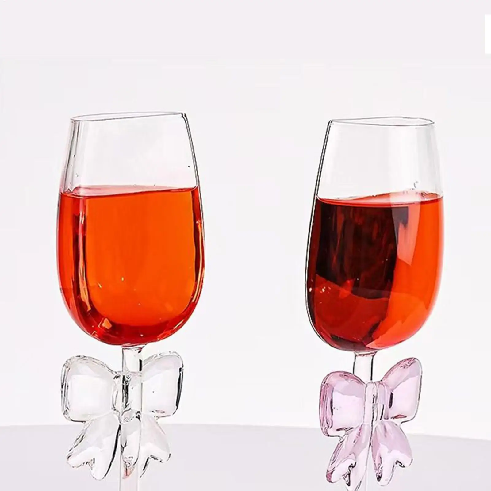 Wine Glasses Bow Tie Half-Cup Clear Cocktail Glass Decorative Glassware For Bar Table Kitchen Picnics Graduation Engagement - view 5