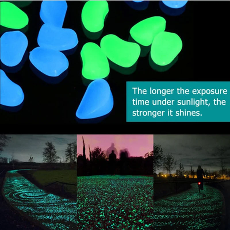 25Pcs Glow In The Dark Tuin Steentjes Glow Stones Rocks Voor Loopbruggen Tuinpad Patio Gazon Tuin yard Decor Lichtgevende Stenen