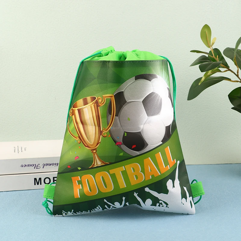 1Pc Soccer Drawstring Bundle Pocket Green Football Backpack Shoulder Travel Storage Bag For Boy Gift Draw String Bags