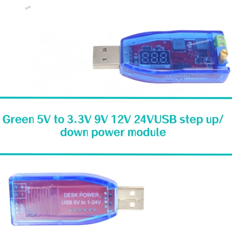 DC-DC 5V to 3.3V 9V 12V 24V USB Step UP / Down Power Supply Module Adjustable Boost Buck Converter Out DC 1.0V-24V With Case