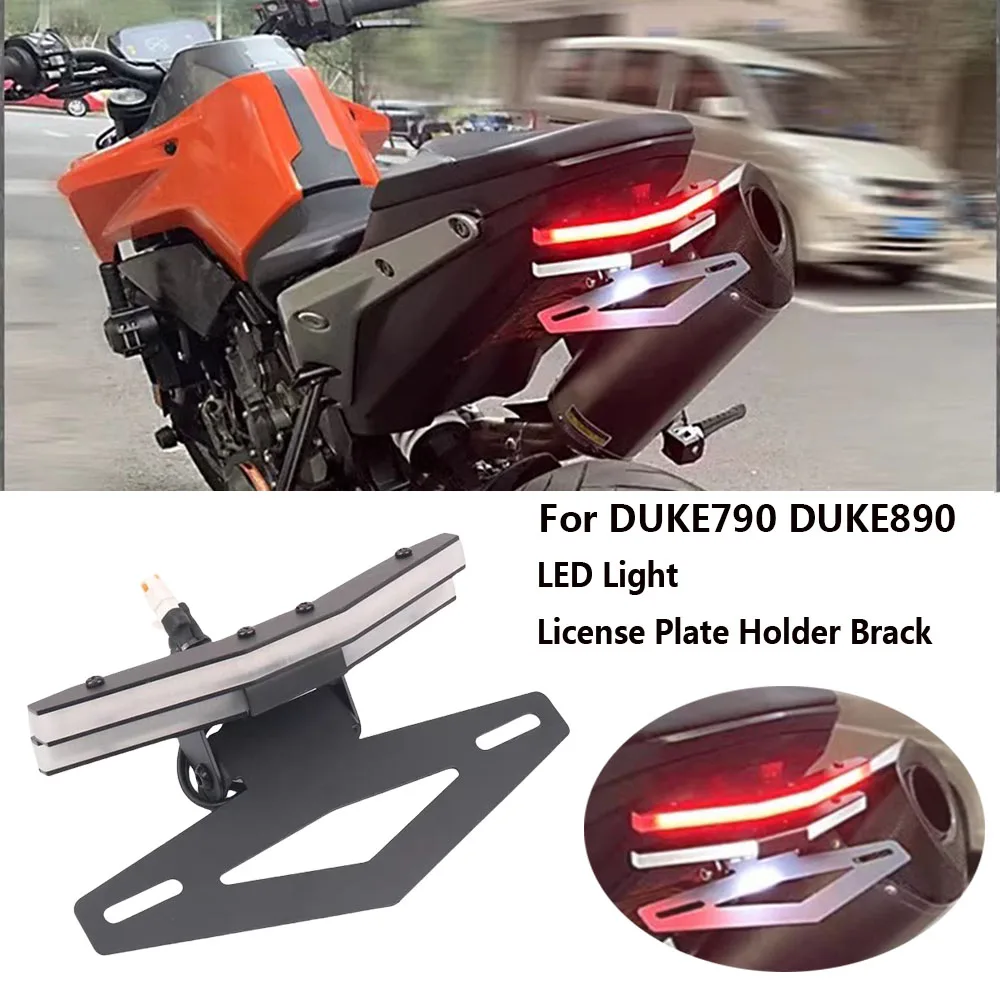 Motorcycle Rear Tail Light Brake Turn Signals Integrated LED Light License Plate Holder Bracket For DUKE790 DUKE890 DUKE 790 890