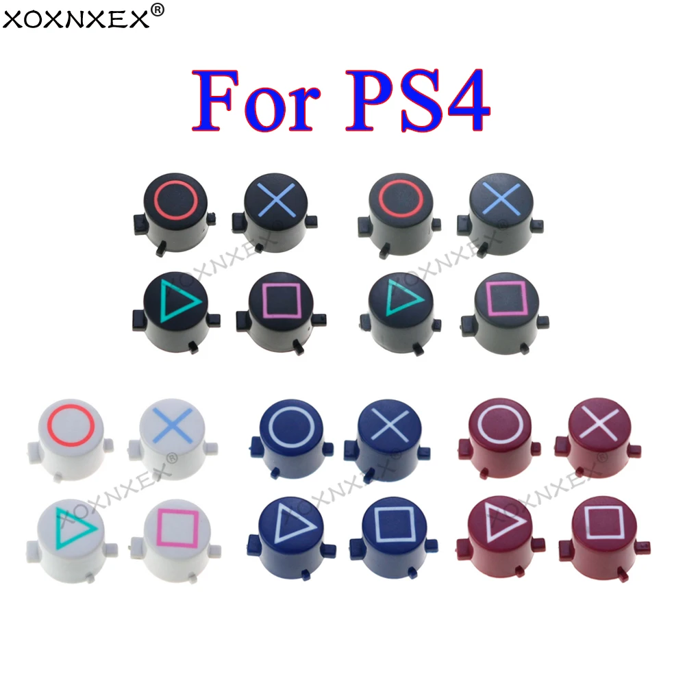 XOXNXEX 1Set plastic knop Voor PS4 Gamepad Controller Cirkel Vierkante Driehoek ABXY X Knop Reparatie Deel Vervanging