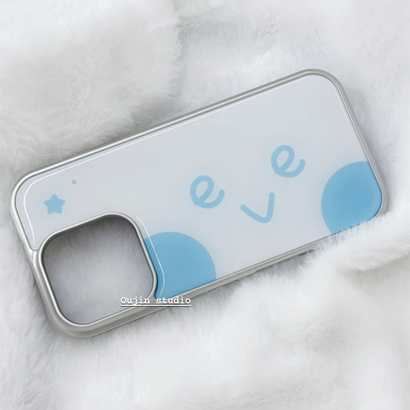 Ins Blue Star Letter Expression Electroplated Drip Glue Phone Case For iPhone 17 Air 16 Pro Max 15 14 Plus 13 12 11 Back Cover - view 5