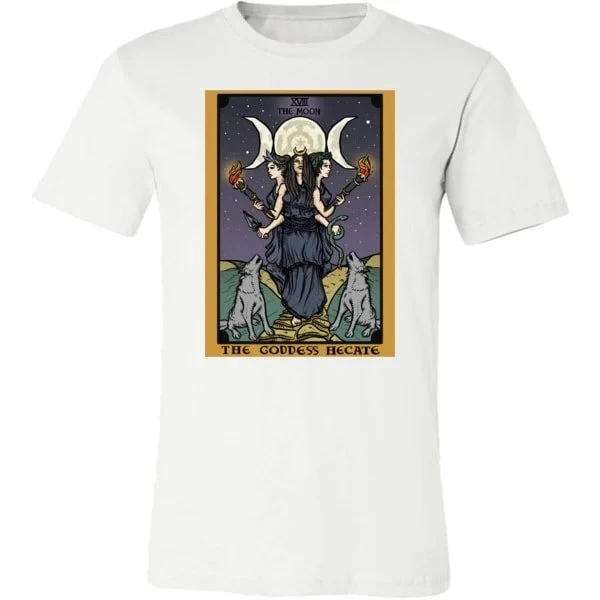 

Рубашка Goddess Hecate Футболка с картами Таро Луны Футболка Hekate Футболка Triple Moon Goddess Wicca Футболка с ведьмой Pagan Witchcraft Tee
