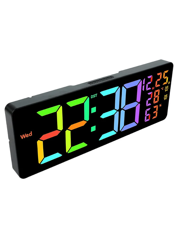 ساعة حائط LED كبيرة مع وظائف متعددة بما في ذلك عرض تاريخ الوقت ودرجة الحرارة بالإضافة إلى مثالي لأي غرفة #5