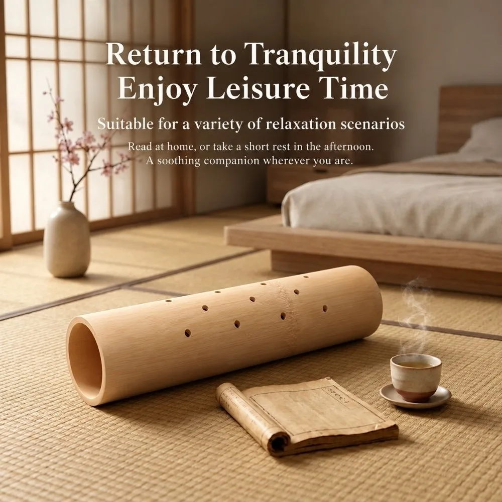 U Shape Bamboo Neck Pillow Ergonomic Curved Perforated Bamboo Lumbar Support Cushion Hard Cervical Support Cooling Neck Support