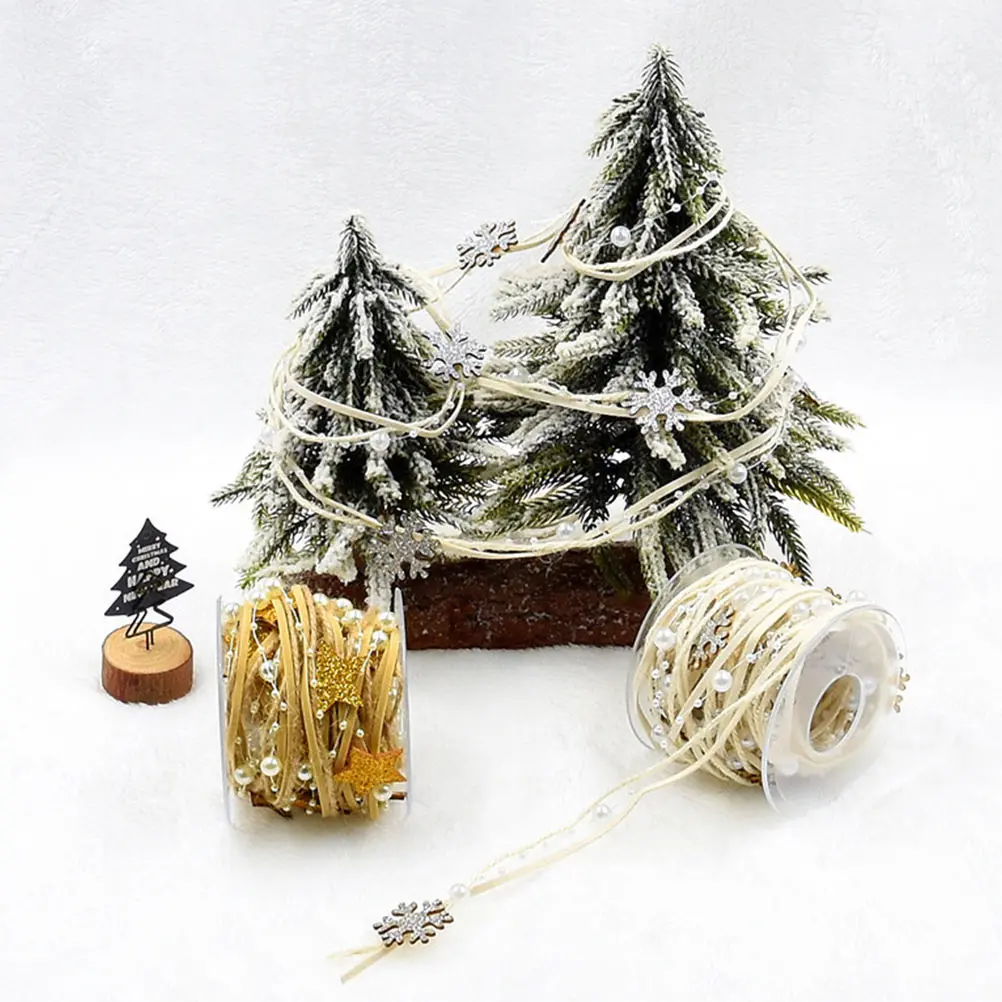 

Bead Chain Decorative Ribbon Golden Lightweight for Christmas Tree Garland Gift Packing Wedding Decoration
