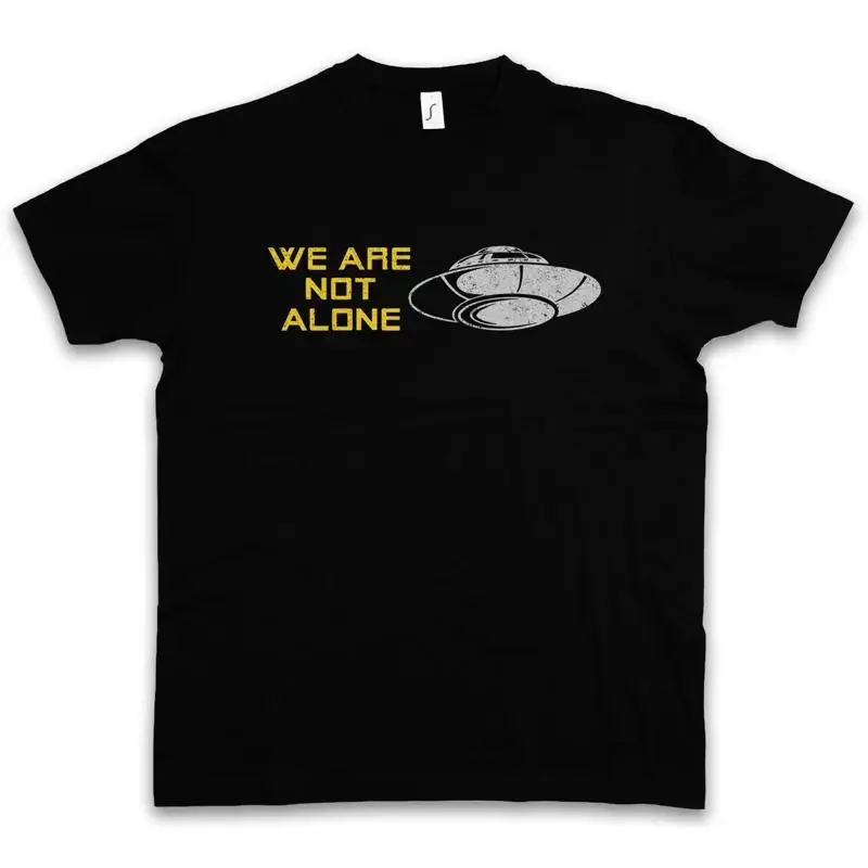 WE ARE NOT ALONE T SHIRT Fargo Ufo Alien Sign Symbol Flying Saucers Vril TR3B