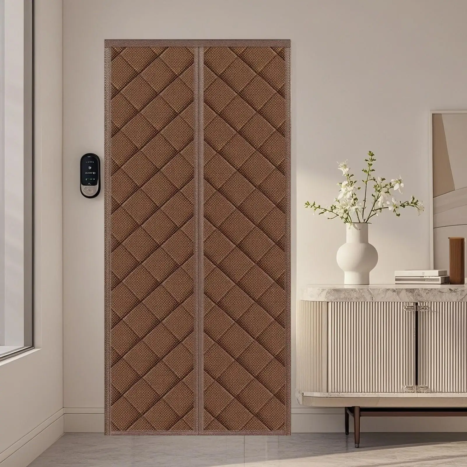 غطاء باب معزول مغناطيسي مقاوم للرياح ستائر باب معزولة حراريًا للمطابخ وغرف النوم وغرفة نوم الحضانة #3