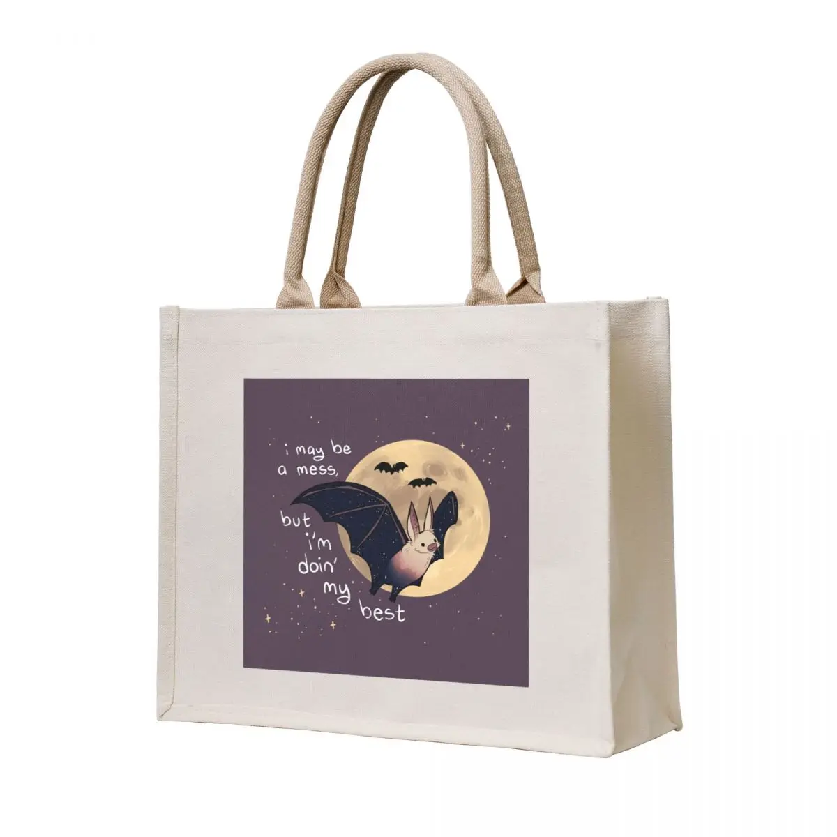 

I May Be a Mess, But I'm Doin' My Best Sparkle Bat Tote Bag Custom bag Gift bags cute pouch bag