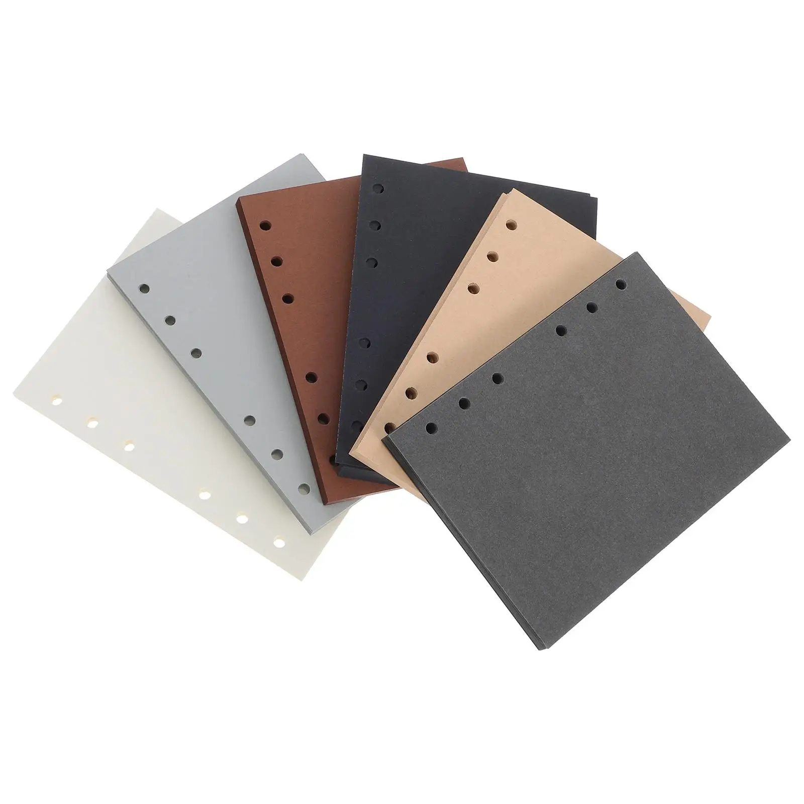 

300 Sheets Blank Loose Leaf Refill Unlined Paper Vintage Thick Notebook Colored Dividers 6 Hole A6 Inner Pages