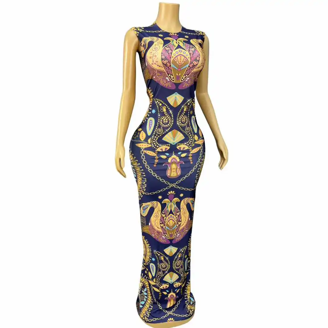 Luxe sexy patroon ontworpen elegante strass lange avondjurk cocktail verjaardagsfeestje jurk rode loper show podiumoutfit