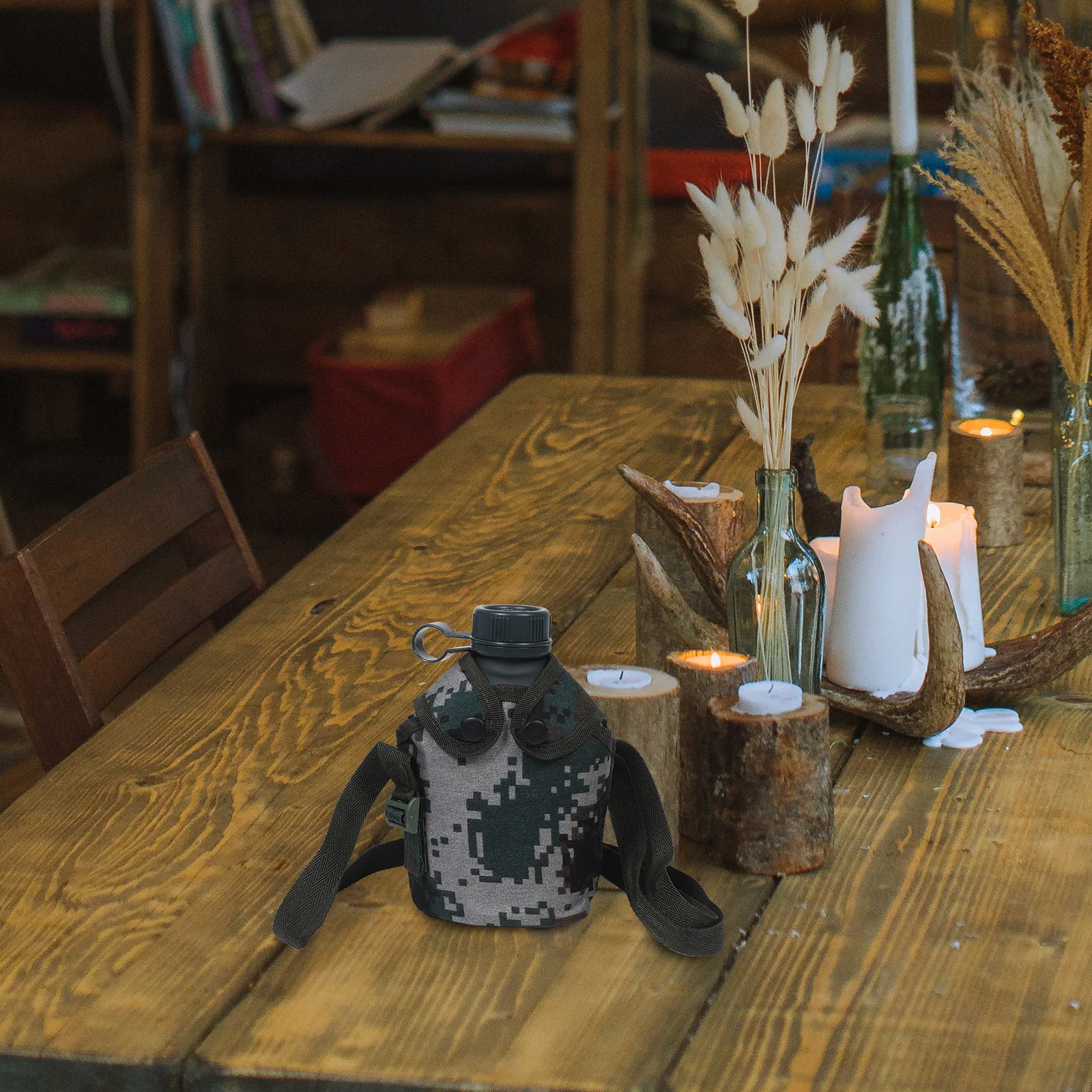 

Portable Aluminium Canteen Outdoor Camouflage Water Bottle Shoulder Strap Hiking Camping Travel Water Container