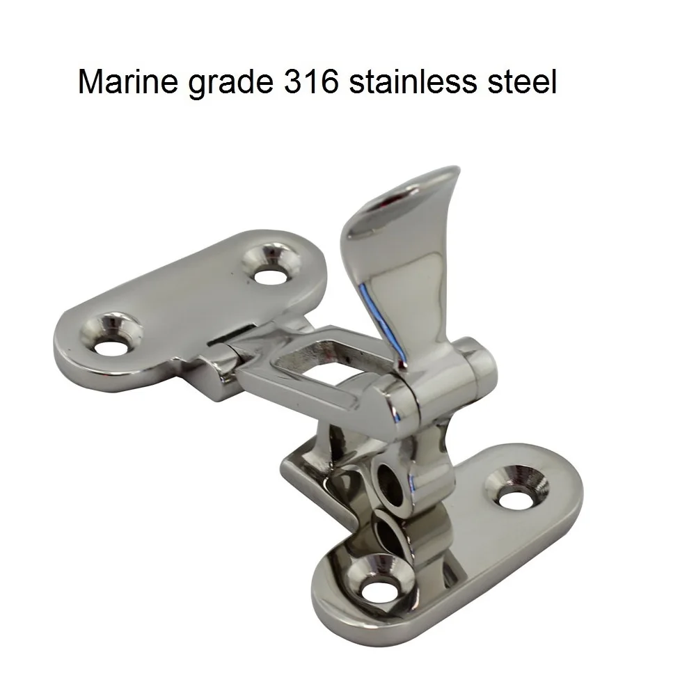 2 Pieces Deck Lock Hasp 316 Stainless Steel Lockable Hold Down Clamp Latch Fastener Mirror Polish For Marine Boat