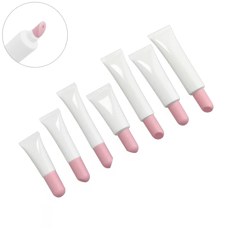 

50Pcs 10g~50g Lip Gloss Tubes Containers Cosmetics Empty Lipgloss Tube Lip Balm Tubes Squeeze Lip Gloss Tube With Pink Nesse