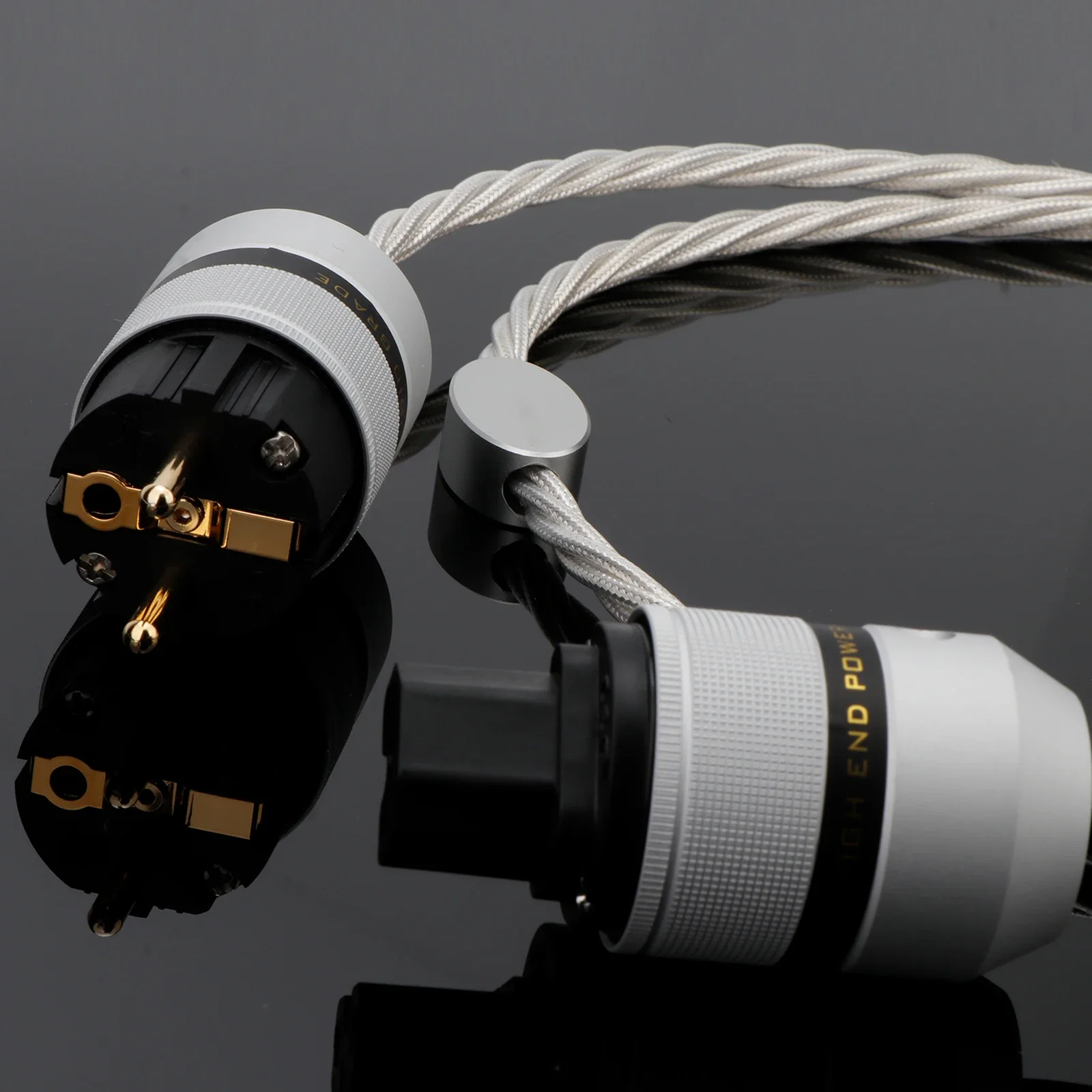 Hifi Power Cable EU/US/AU 6N OCC Silver Plated Conductor for Power Filters DAC Amplifier Audiophile European AC Power Cord