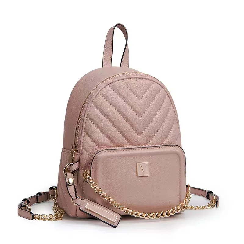 PU Rivet Backpack para mulheres e meninas, bolsa de ombro, viagem, escola, lazer, moda, 2024