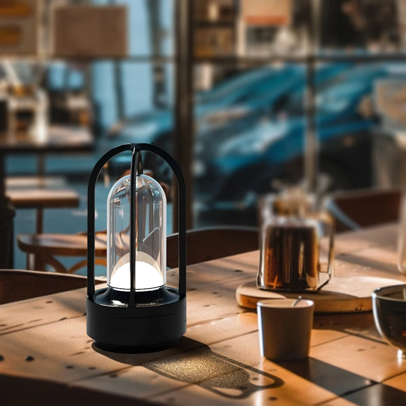 1 Stepless Dimming Crystal Table Lamp - USB Charging Three-Color Retro Led Atmosphere Lamp, Outdoor Camping Style Night Market Lamp + Bar Bedside Table Decorative Lamp, Indoor and Outdoor Portable Creative Lamp